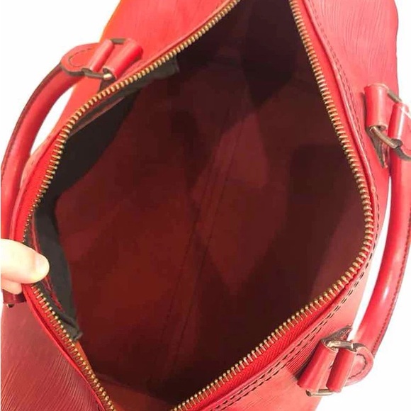 Louis Vuitton Epi Speedy 30 Boston Bag Red Handbag - Picture 6 of 16
